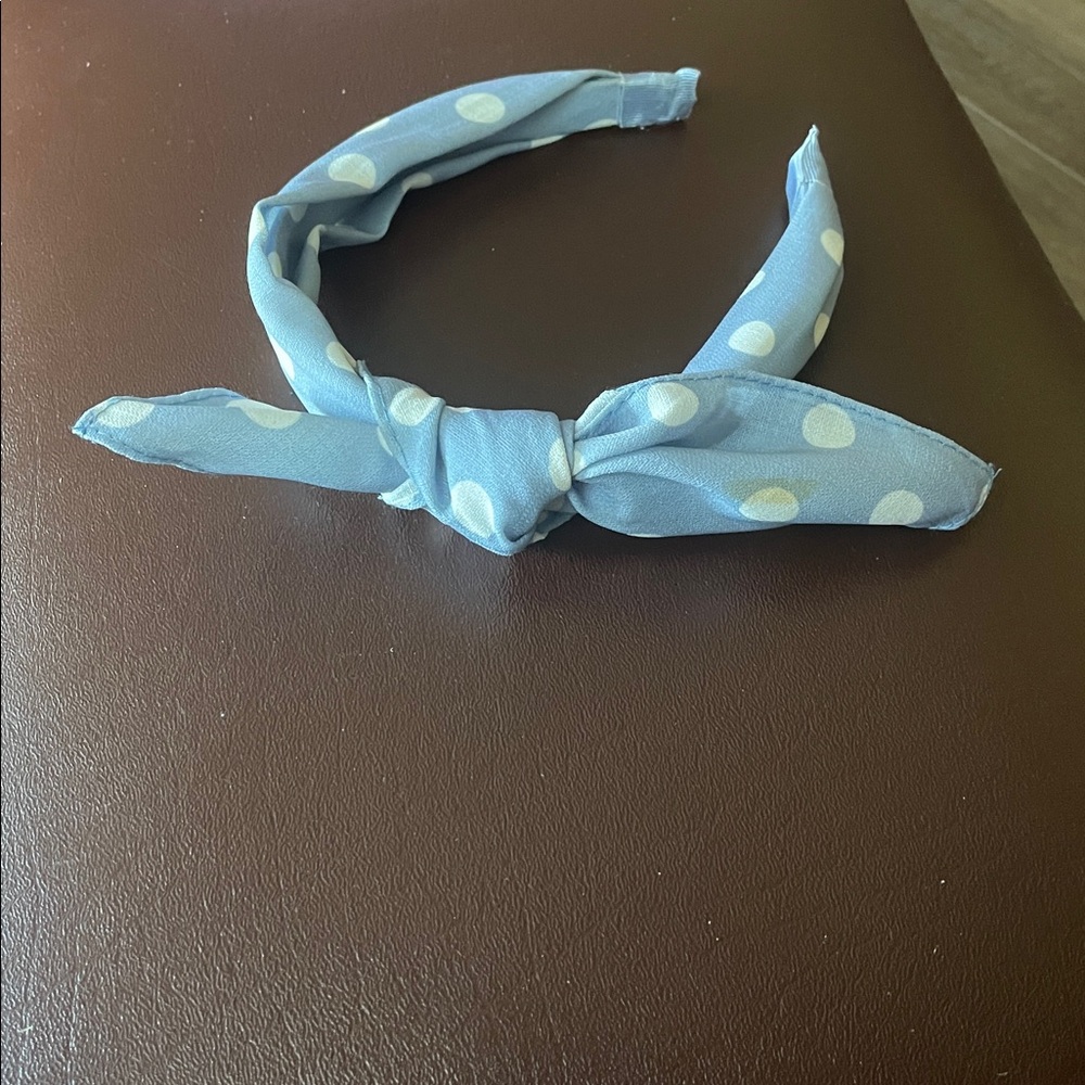 Blue Polka Dot Headband